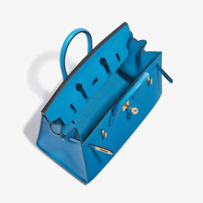 Artisan-Grade Hermès Birkin 25 Epsom Blue Frida GHW - Replica Handbags - Image 5