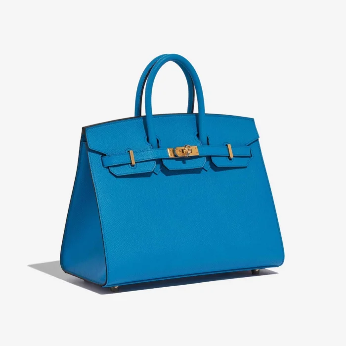 Artisan-Grade Hermès Birkin 25 Epsom Blue Frida GHW - Replica Handbags - Image 4