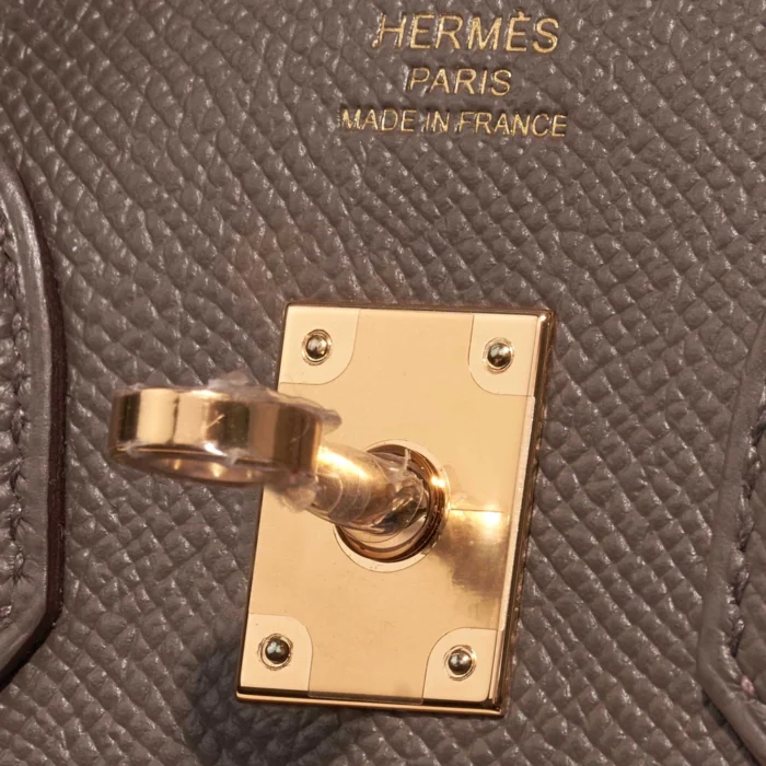 Artisan-Grade Hermès Birkin 25 Epsom Gris Etain GHW - Replica Handbags - Image 6