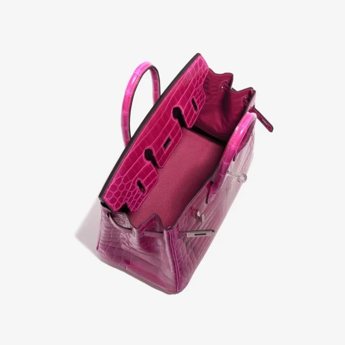 Artisan-Grade Hermès Birkin 25 Niloticus Crocodile Rose Pourpre PHW - Replica Handbags - Image 5