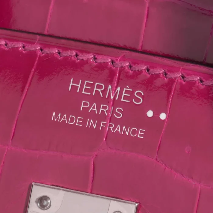 Artisan-Grade Hermès Birkin 25 Niloticus Crocodile Rose Pourpre PHW - Replica Handbags - Image 6