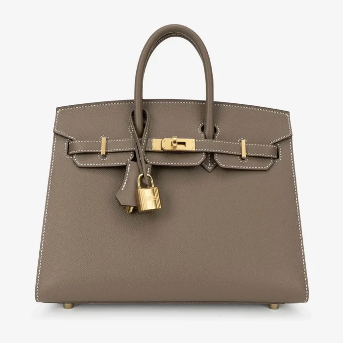 Artisan-Grade Hermès Birkin 25 Sellier Epsom Etoupe GHW | DLF