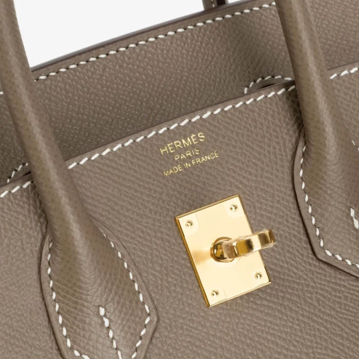 Artisan-Grade Hermès Birkin 25 Sellier Epsom Etoupe GHW - DLF - Image 6