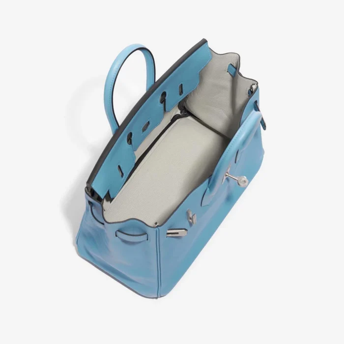 Artisan-Grade Hermès Birkin 25 Swift Bleu du Nord/Gris Perle PHW - Replica Handbags - Image 5