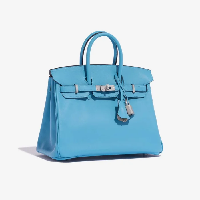 Artisan-Grade Hermès Birkin 25 Swift Bleu du Nord/Gris Perle PHW - Replica Handbags - Image 4