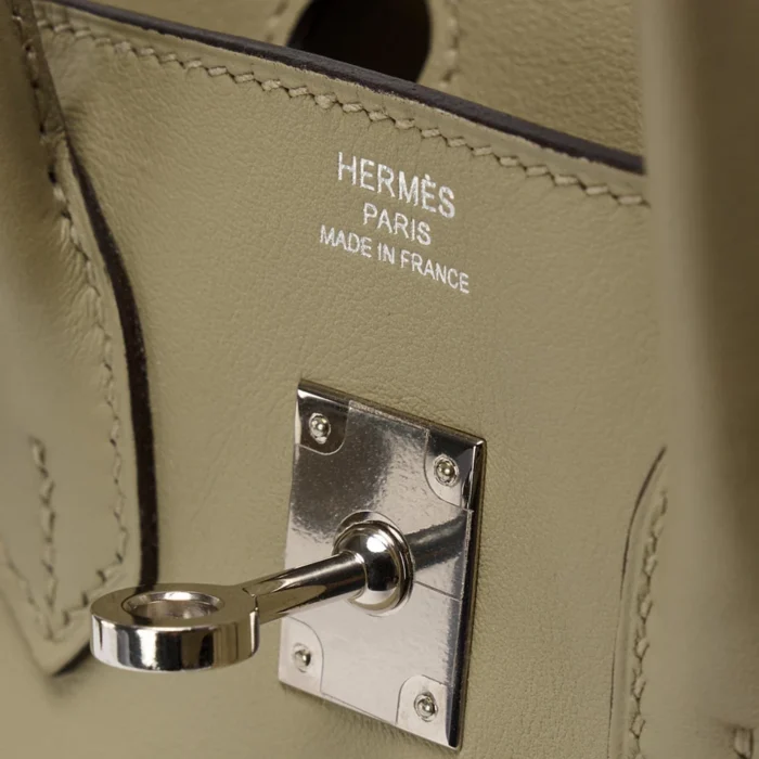 Artisan-Grade Hermès Birkin 25 Swift Sauge PHW - DLF - Image 6