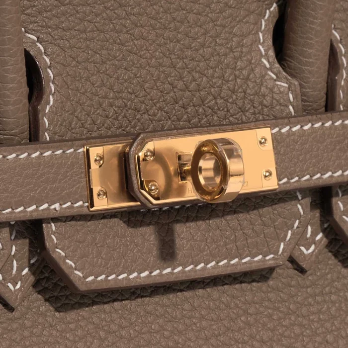 Artisan-Grade Hermès Birkin 25 Togo Etoupe GHW - Replica Handbags - Image 7