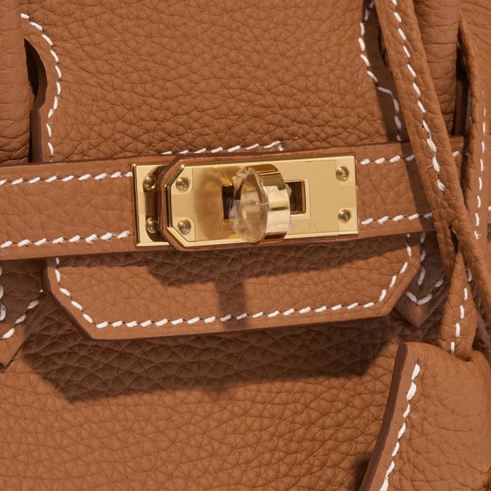 Artisan-Grade Hermès Birkin 25 Togo Gold GHW - Replica Handbags - Image 6