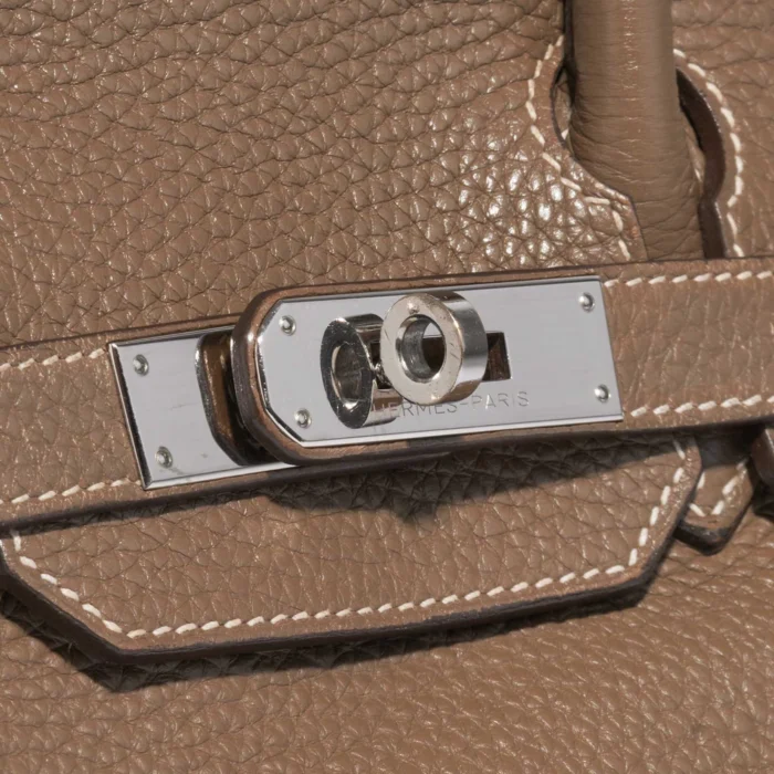 Artisan-Grade Hermès Birkin 30 Clemence Etoupe PHW - Replica Handbags - Image 7