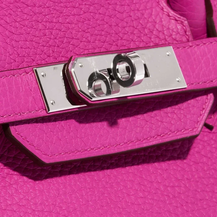 Artisan-Grade Hermès Birkin 30 Clemence Magnolia PHW - Replica Handbags - Image 7
