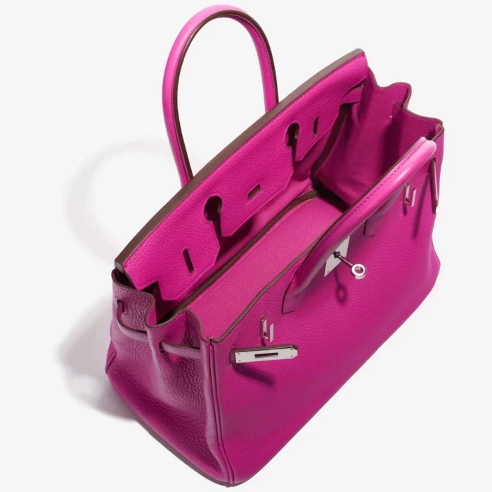 Artisan-Grade Hermès Birkin 30 Clemence Magnolia PHW - Replica Handbags - Image 5