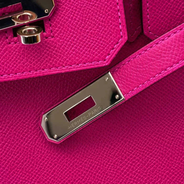 Artisan-Grade Hermès Birkin 30 Epsom Pourpre PHW - DLF - Image 6