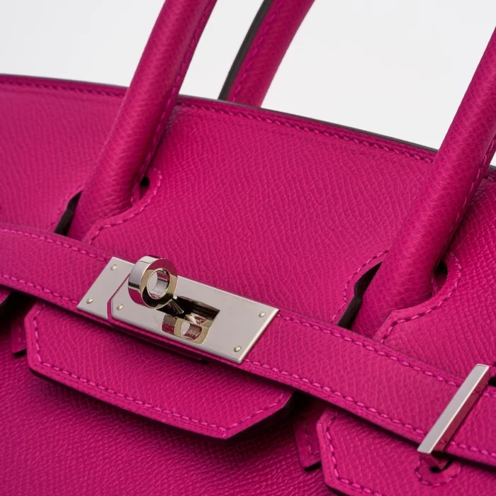 Artisan-Grade Hermès Birkin 30 Epsom Pourpre PHW - DLF - Image 5