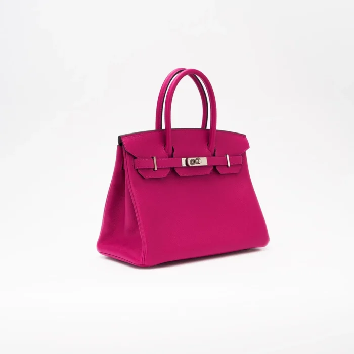 Artisan-Grade Hermès Birkin 30 Epsom Pourpre PHW - DLF - Image 4