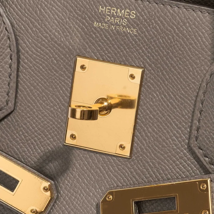 Artisan-Grade Hermès Birkin 30 Epsom etain GHW - Replica Handbags - Image 6