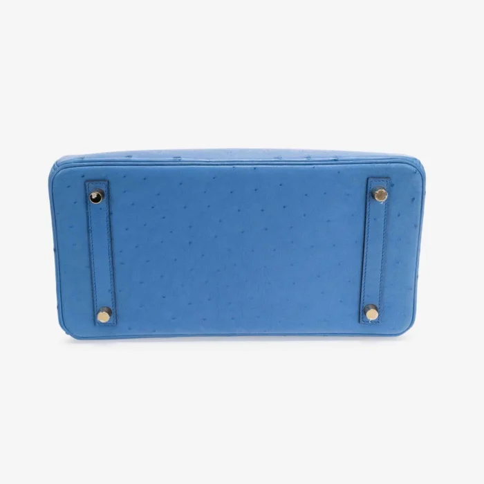 Artisan-Grade Hermès Birkin 30 Ostrich Blue Mykonos GHW - DLF - Image 3