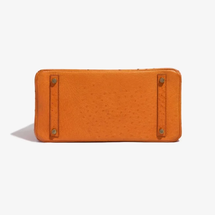 Artisan-Grade Hermès Birkin 30 Ostrich leather Orange GHW - Replica Handbags - Image 3