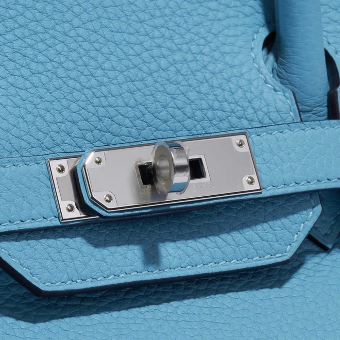 Artisan-Grade Hermès Birkin 30 Taurillion Clemence Blue du Nord PHW - DLF - Image 7