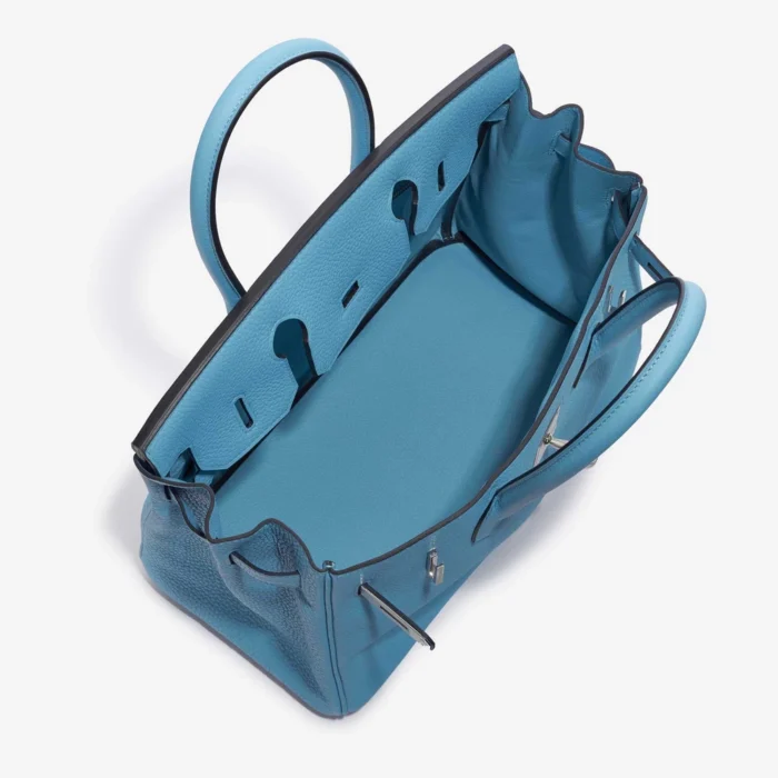 Artisan-Grade Hermès Birkin 30 Taurillion Clemence Blue du Nord PHW - DLF - Image 5