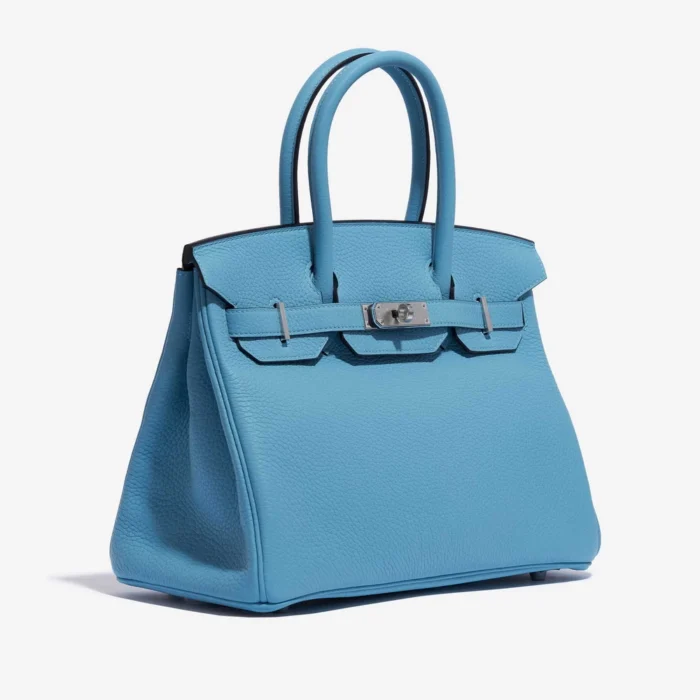 Artisan-Grade Hermès Birkin 30 Taurillion Clemence Blue du Nord PHW - DLF - Image 4