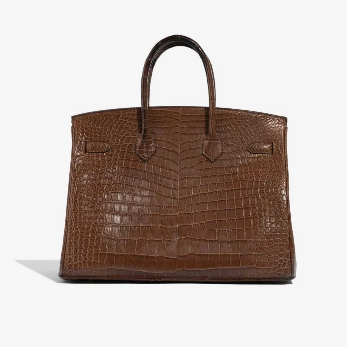 Artisan-Grade Hermès Birkin 35 Alligator Marron D’Inde GHW - Replica Handbags - Image 2
