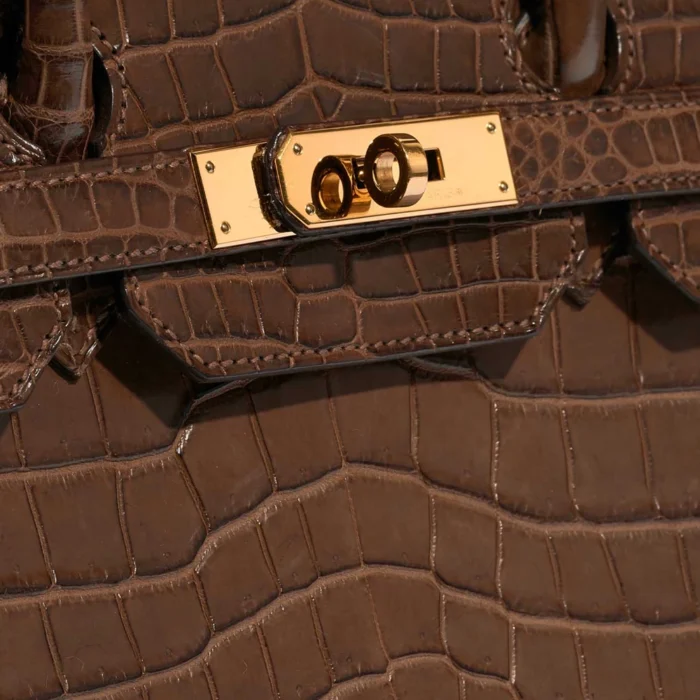 Artisan-Grade Hermès Birkin 35 Alligator Marron D’Inde GHW - Replica Handbags - Image 7