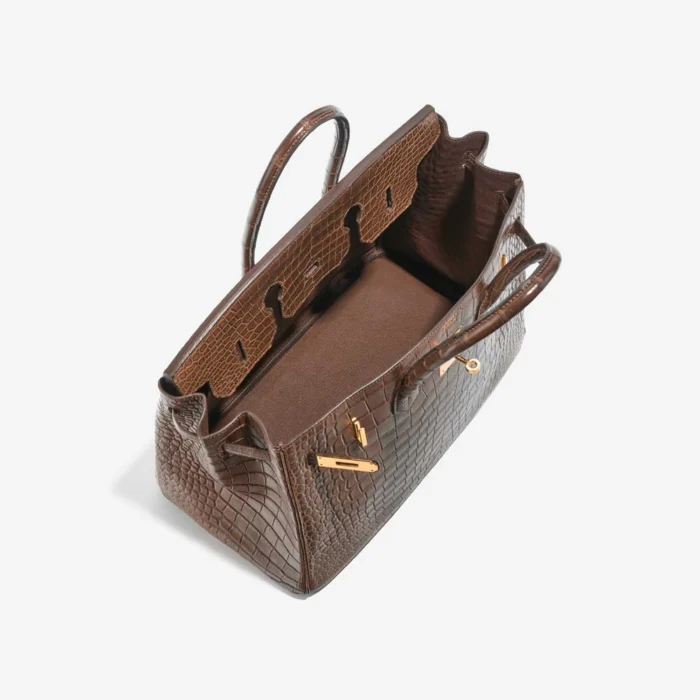 Artisan-Grade Hermès Birkin 35 Alligator Marron D’Inde GHW - Replica Handbags - Image 5