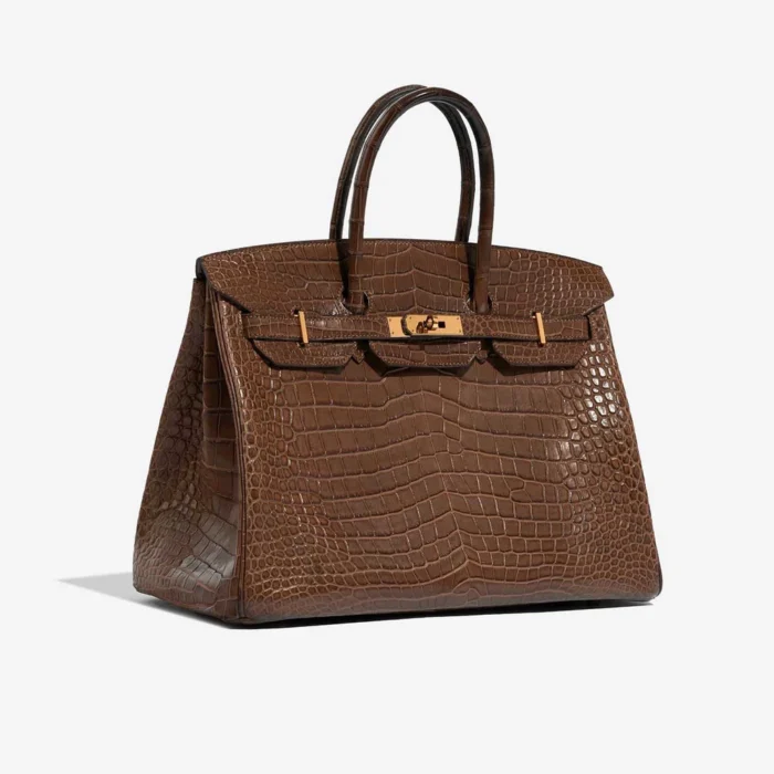 Artisan-Grade Hermès Birkin 35 Alligator Marron D’Inde GHW - Replica Handbags - Image 4