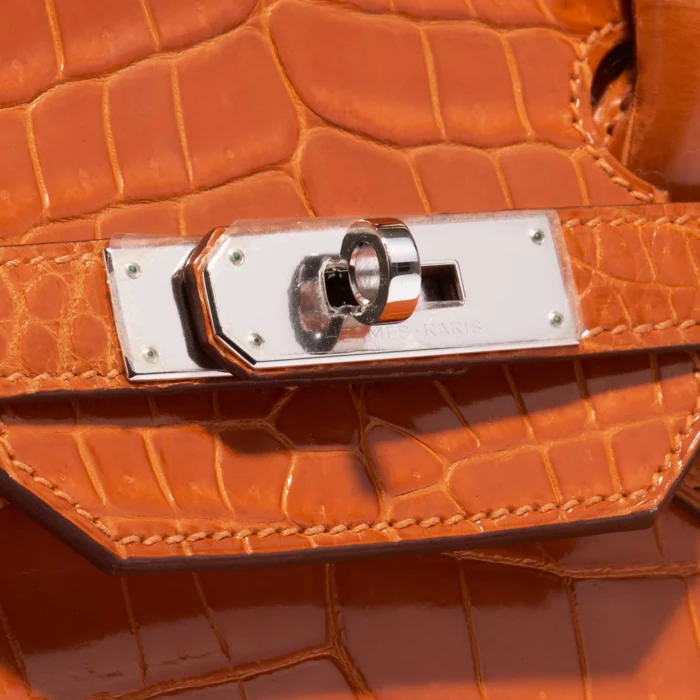 Artisan-Grade Hermès Birkin 35 Porosus Crocodile Pain d’epice PHW - Replica Handbags - Image 7