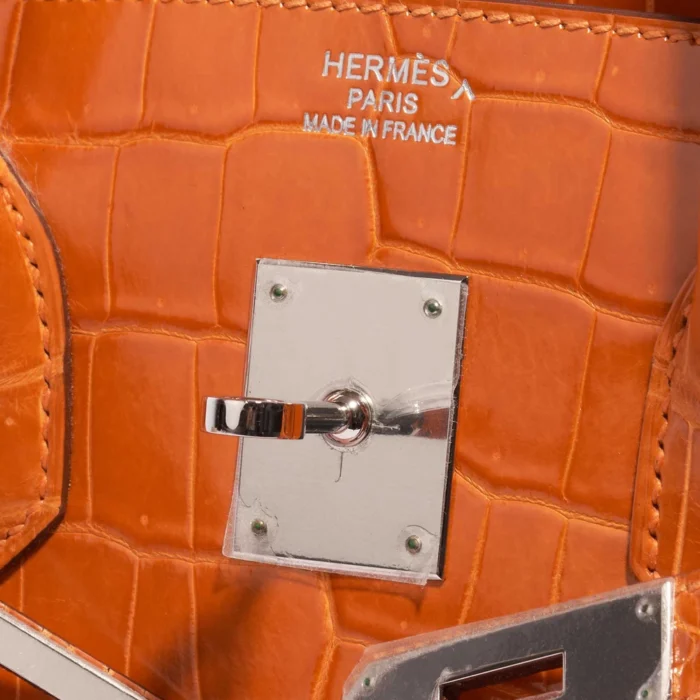 Artisan-Grade Hermès Birkin 35 Porosus Crocodile Pain d’epice PHW - Replica Handbags - Image 6