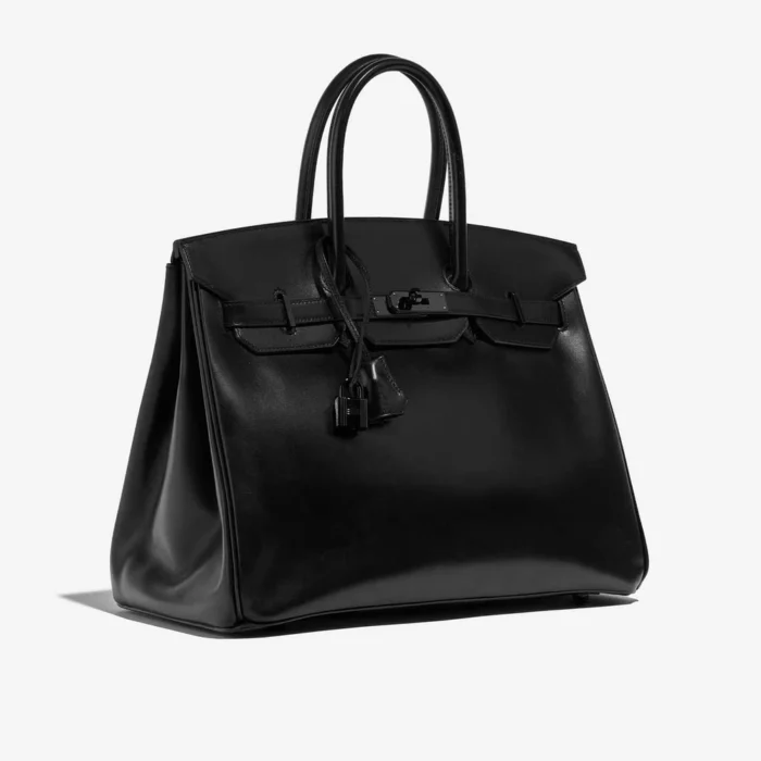 Artisan-Grade Hermès Birkin 35 So Black Box Black RHW - Replica Handbags - Image 4