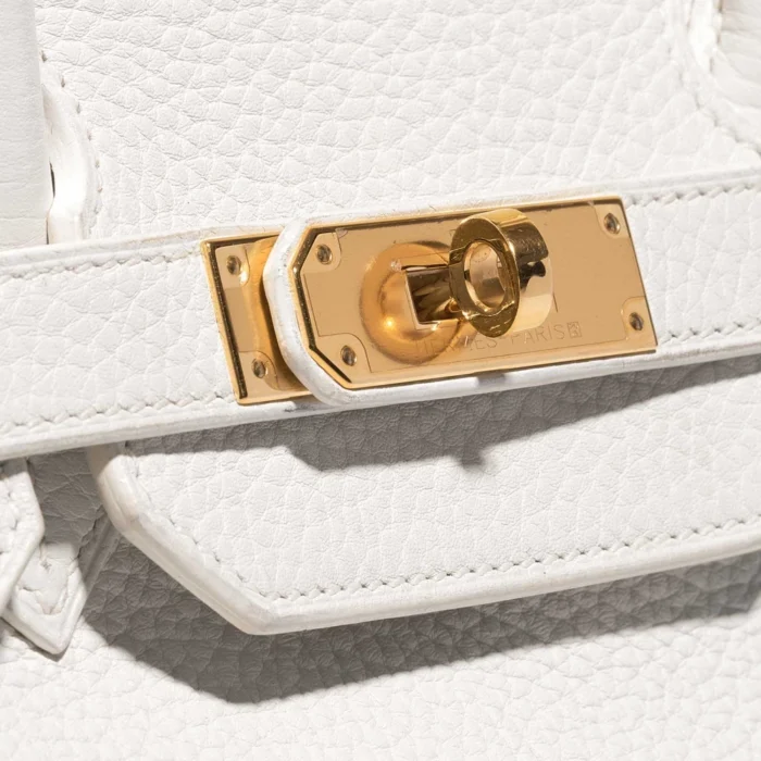 Artisan-Grade Hermès Birkin 35 Togo Blanc GHW - Replica Handbags - Image 7