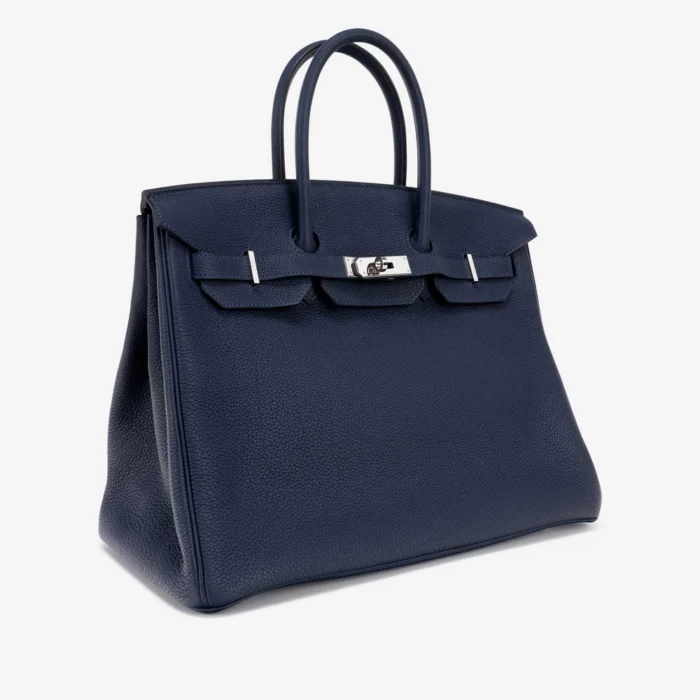 Artisan-Grade Hermès Birkin 35 Togo Blue Nuit PHW - DLF - Image 3