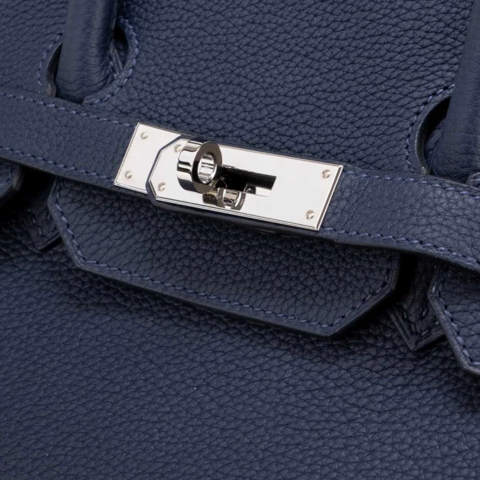 Artisan-Grade Hermès Birkin 35 Togo Blue Nuit PHW - DLF - Image 6