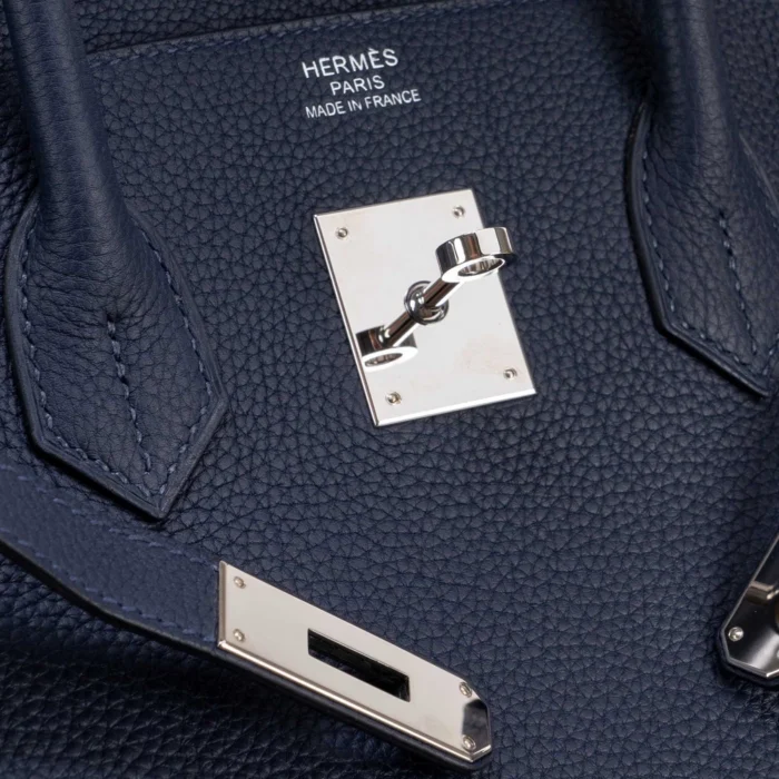 Artisan-Grade Hermès Birkin 35 Togo Blue Nuit PHW - DLF - Image 5