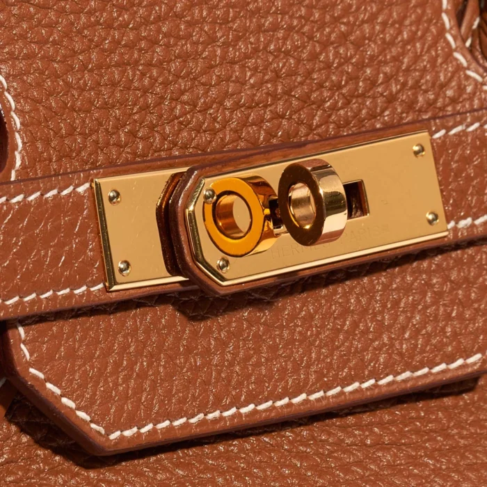 Artisan-Grade Hermès Birkin 35 Togo Gold GHW - Replica Handbags - Image 7
