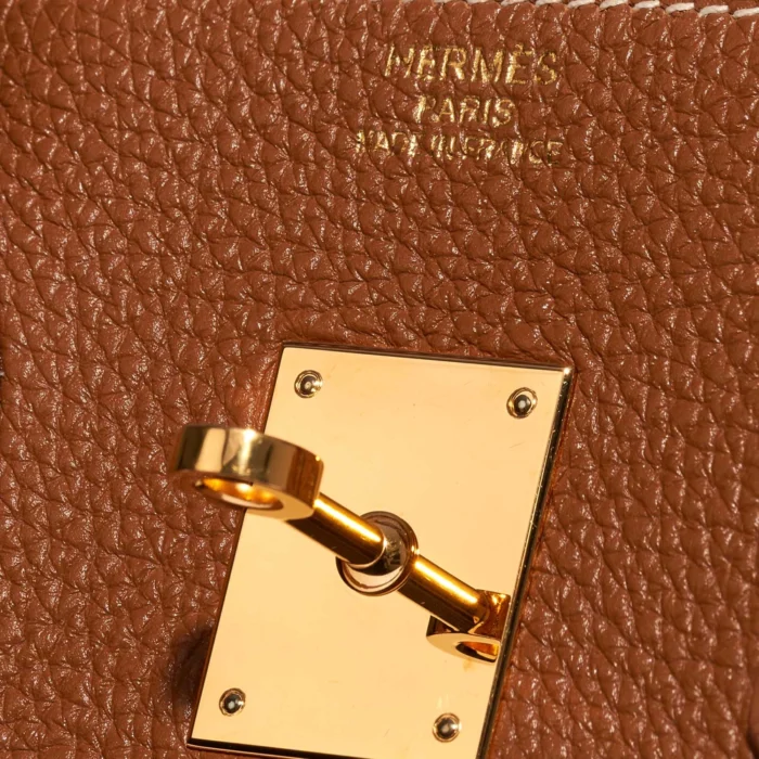Artisan-Grade Hermès Birkin 35 Togo Gold GHW - Replica Handbags - Image 6