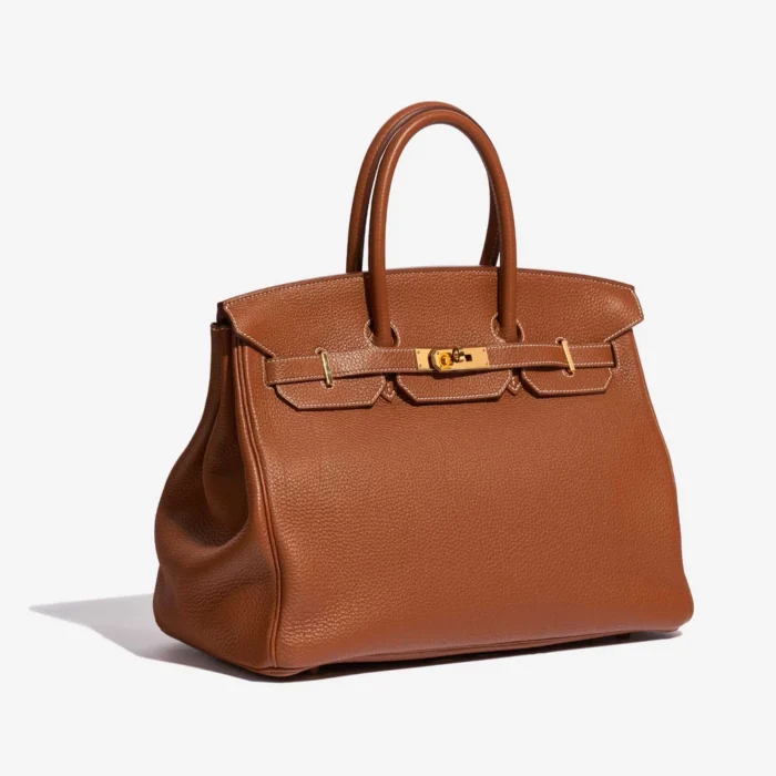 Artisan-Grade Hermès Birkin 35 Togo Gold GHW - Replica Handbags - Image 4