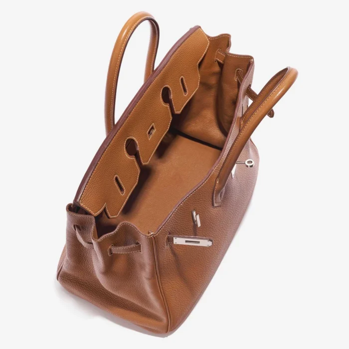 Artisan-Grade Hermès Birkin 35 Togo Gold PHW - Replica Handbags - Image 5
