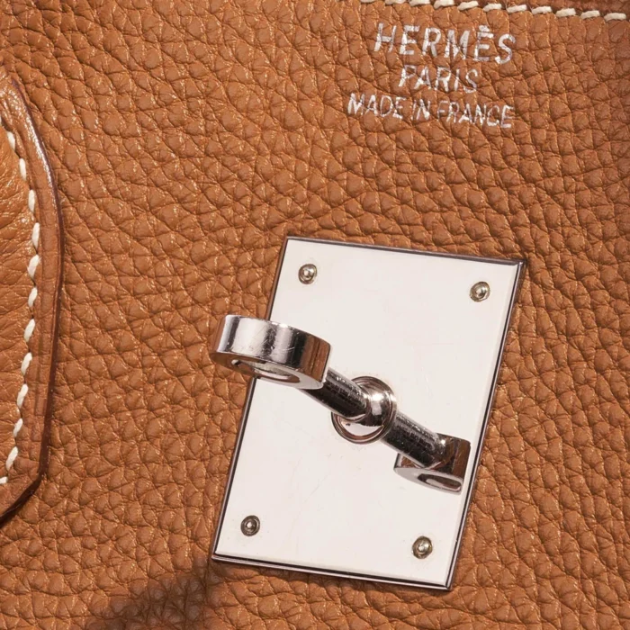 Artisan-Grade Hermès Birkin 35 Togo Gold PHW - Replica Handbags - Image 6