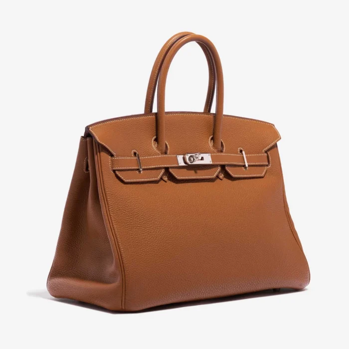Artisan-Grade Hermès Birkin 35 Togo Gold PHW - Replica Handbags - Image 4