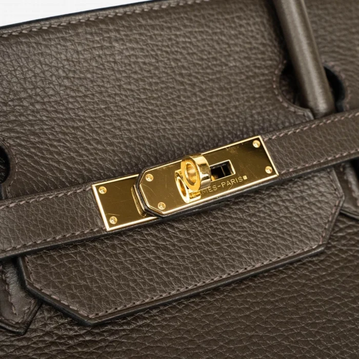 Artisan-Grade Hermès Birkin 40 Taurillon Clemence Vert Bronze GHW - DLF - Image 6