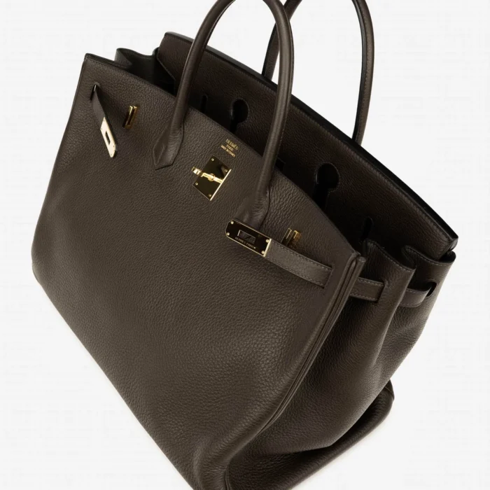 Artisan-Grade Hermès Birkin 40 Taurillon Clemence Vert Bronze GHW - DLF - Image 4