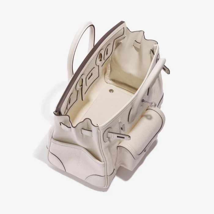 Artisan-Grade Hermès Birkin Cargo 25 Toile/Swift Nata PHW - Replica Handbags - Image 5