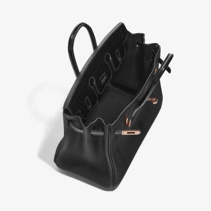Artisan-Grade Hermès Birkin Touch 25 Niloticus Crocodile/Togo Black GHW - Replica Handbags - Image 5
