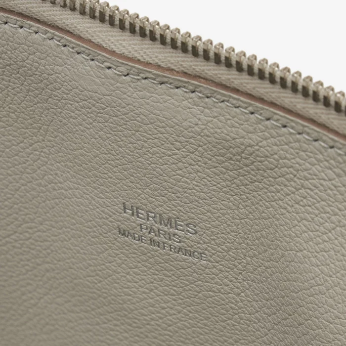 Artisan-Grade Hermès Bolide Large Evercolor Gris Perle/Rouge Casaque PHW - DLF - Image 6