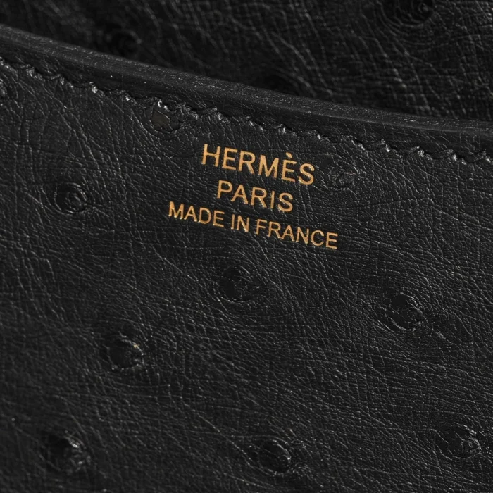 Artisan-Grade Hermès Constance 18 Ostrich Black GHW - Replica Handbags - Image 6