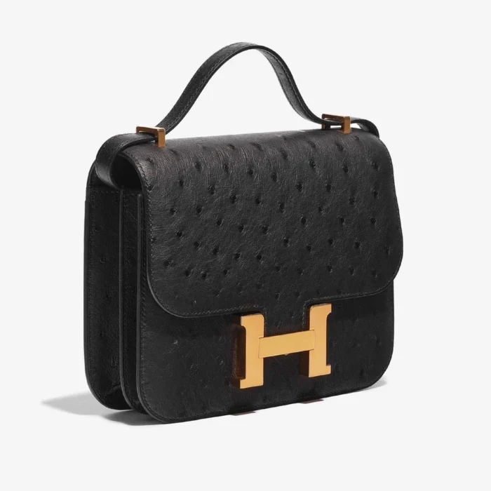 Artisan-Grade Hermès Constance 18 Ostrich Black GHW - Replica Handbags - Image 4