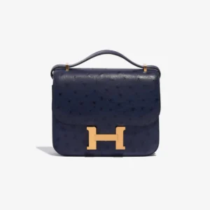 Artisan-Grade Hermès Constance 18 Ostrich Bleu Saphir GHW