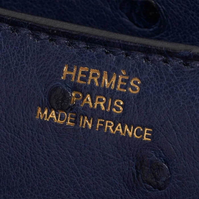 Artisan-Grade Hermès Constance 18 Ostrich Bleu Saphir GHW - Replica Handbags - Image 5